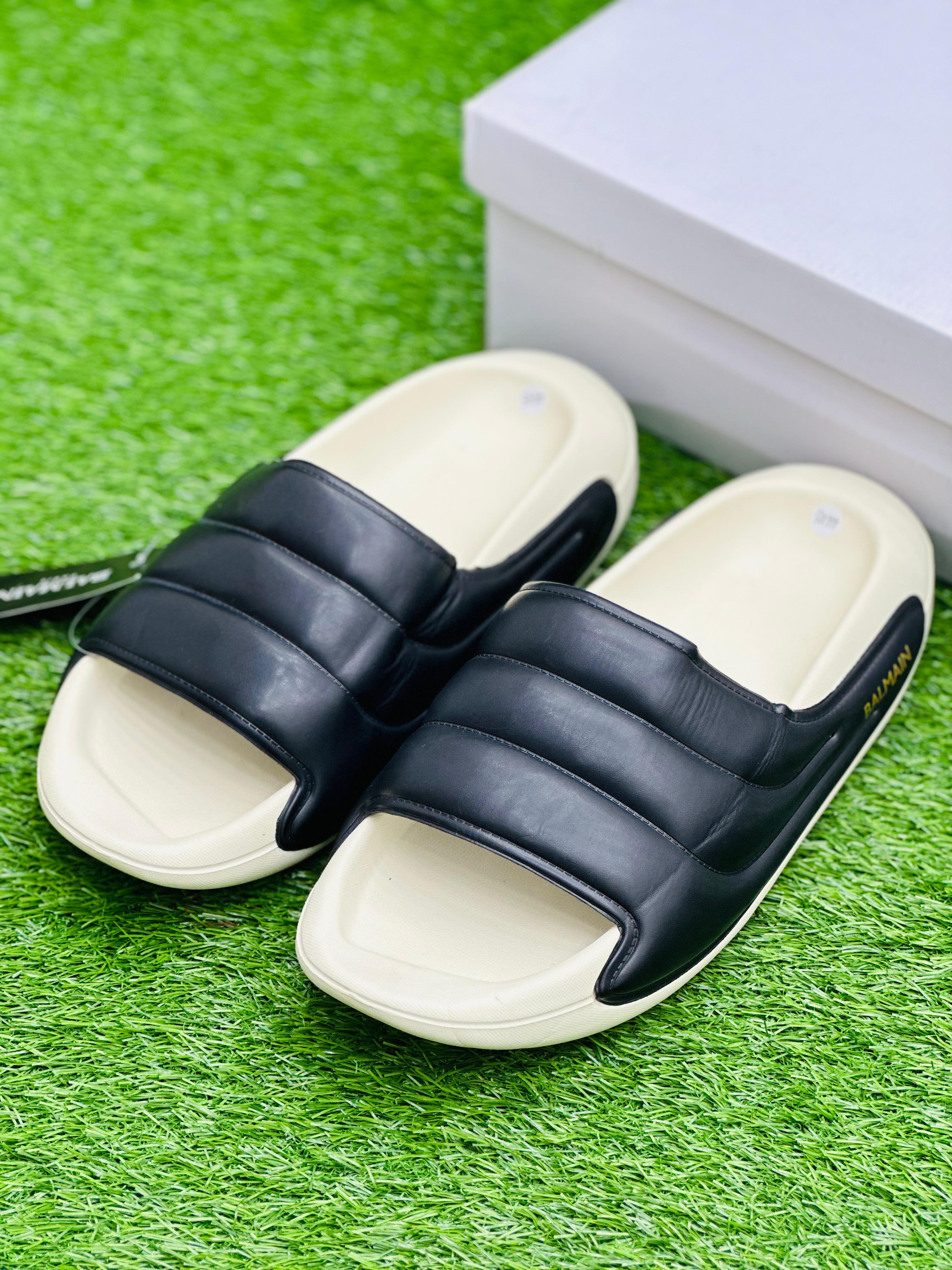 Balmain slides - White and Black