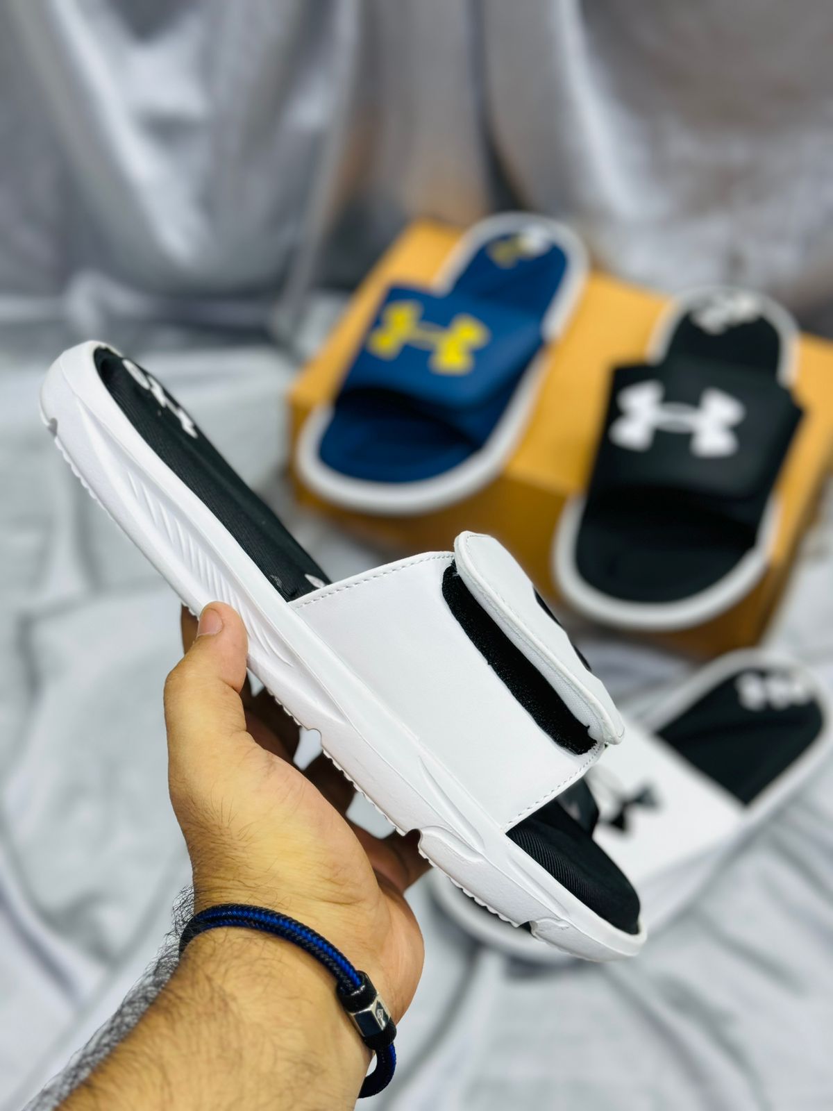 Under Armour Slides - Black/White