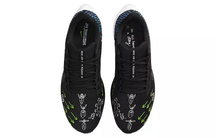 NK Air Zoom Pegasus 38 x joy Yamusangie 'Running Thoughts ‑ Black'